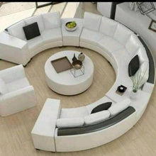 Load image into Gallery viewer, 13 Seater Round Sofa Unit including round table and two side tables between pieces