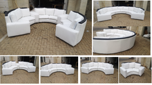 Load image into Gallery viewer, 13 Seater Round Sofa Unit including round table and two side tables between pieces